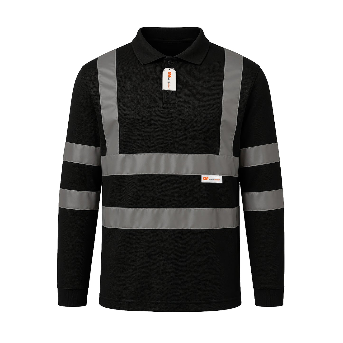 GM Workwear High Visibility Long Sleeve Polo Shirt