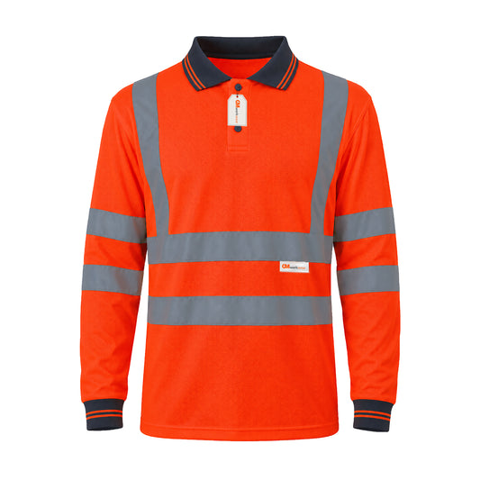 GM Workwear High Visibility Long Sleeve Polo Shirt