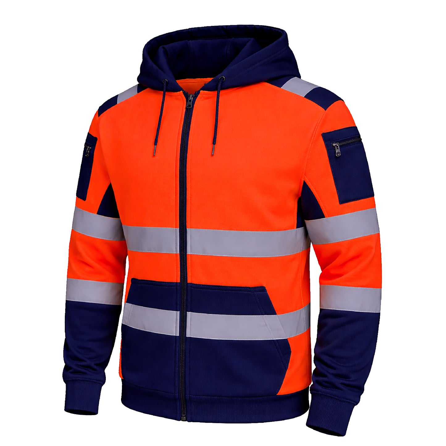 High Visibility Reflective Zip Up Hoodie