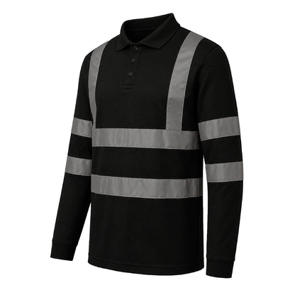GM Workwear High Visibility Long Sleeve Polo Shirt