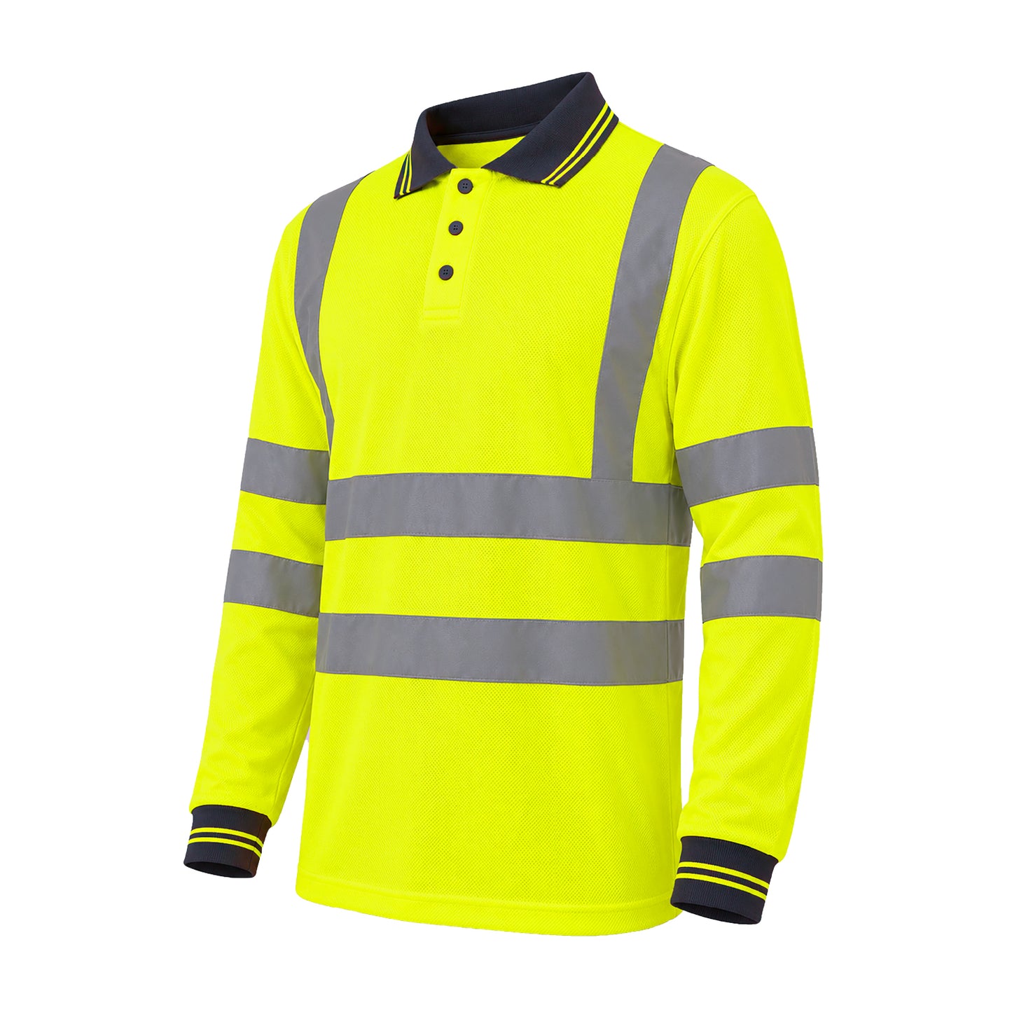 GM Workwear High Visibility Long Sleeve Polo Shirt