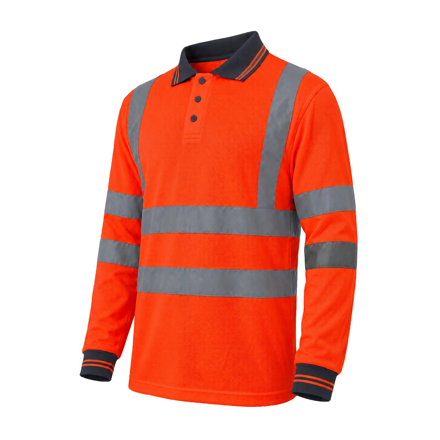 GM Workwear High Visibility Long Sleeve Polo Shirt