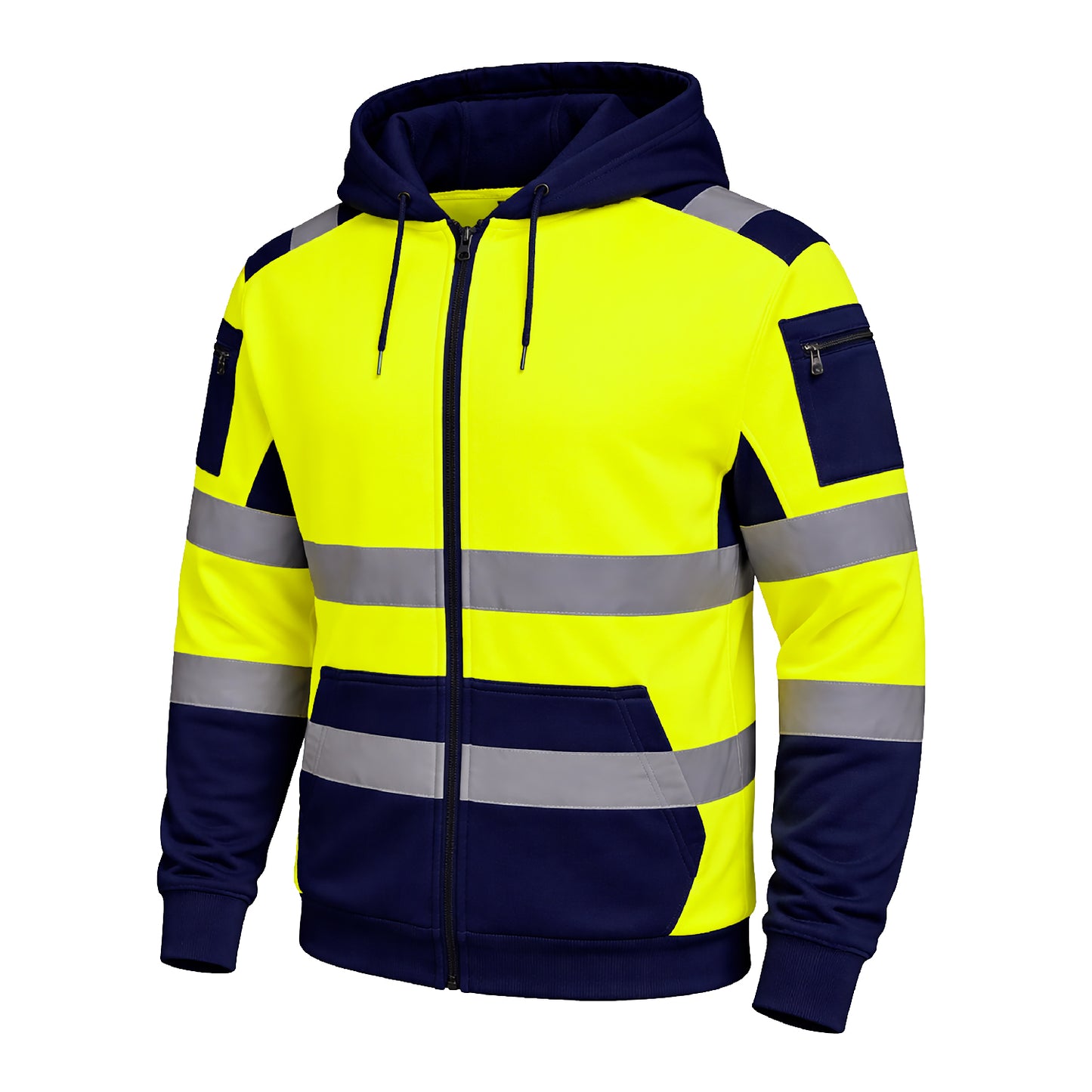 High Visibility Reflective Zip Up Hoodie