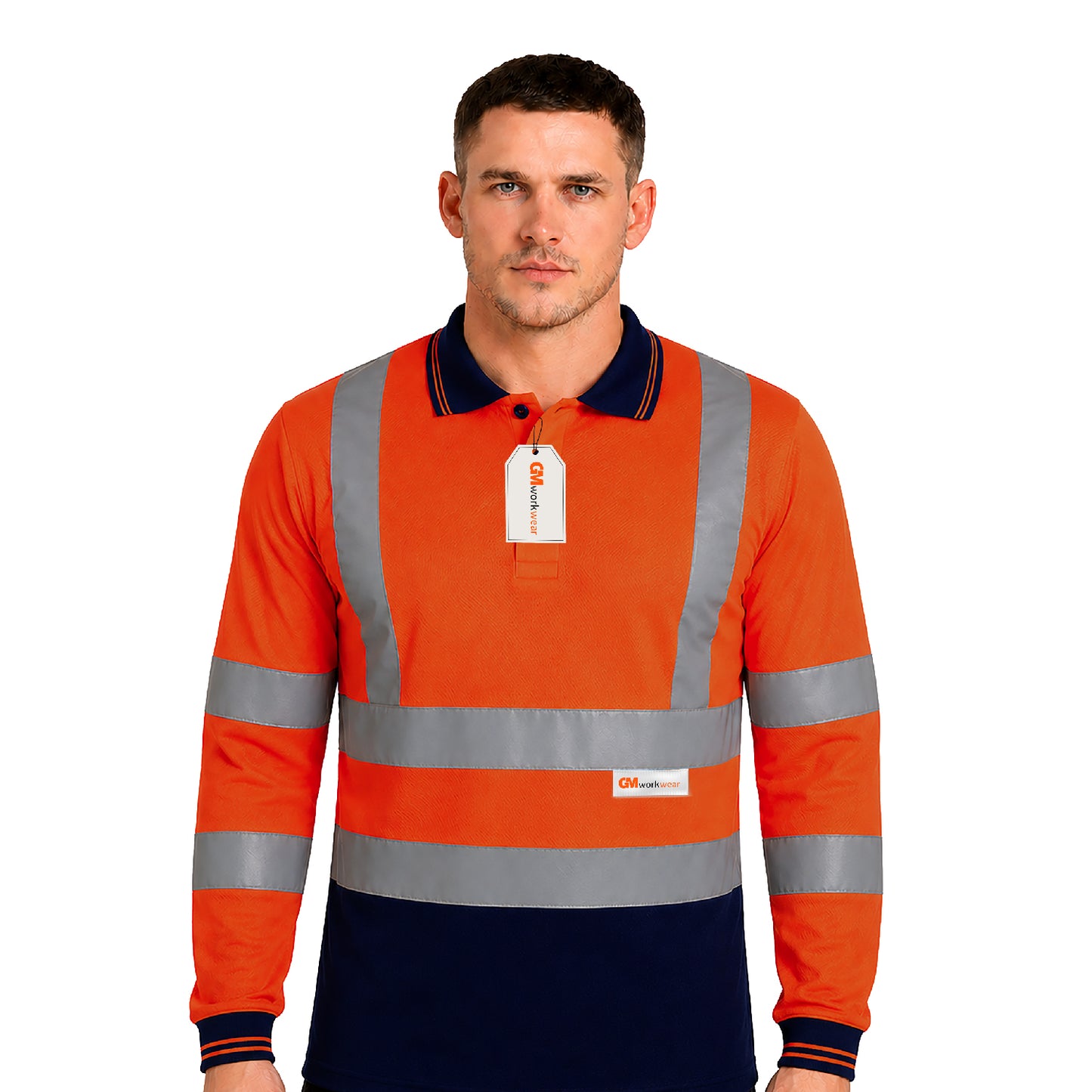 GM Workwear High Visibility Long Sleeve Polo Shirt