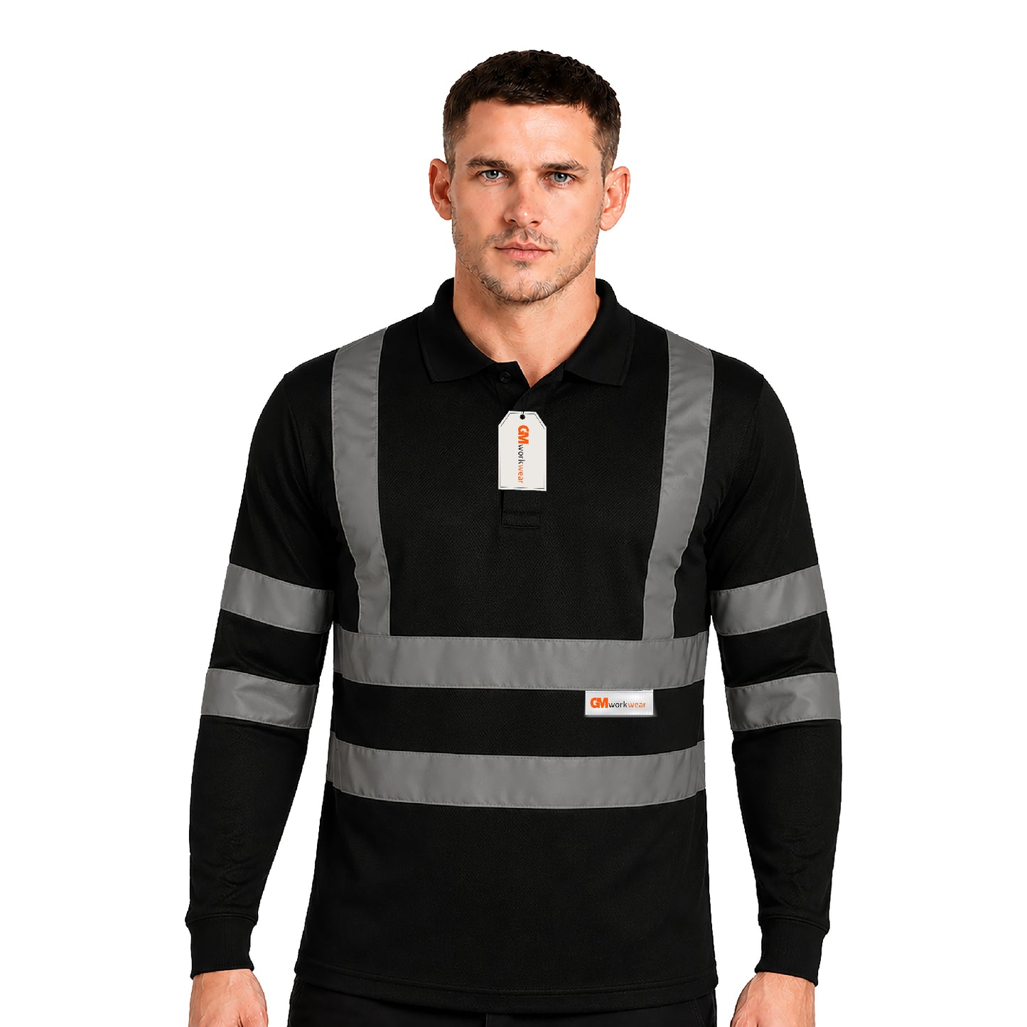 GM Workwear High Visibility Long Sleeve Polo Shirt