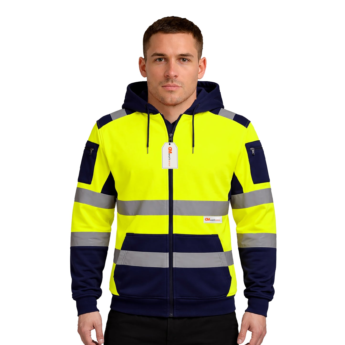 High Visibility Reflective Zip Up Hoodie