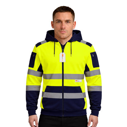 High Visibility Reflective Zip Up Hoodie