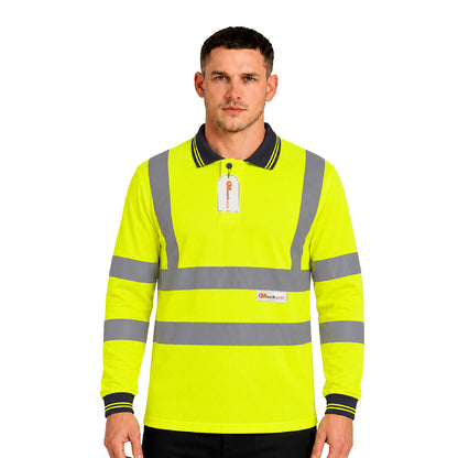GM Workwear High Visibility Long Sleeve Polo Shirt