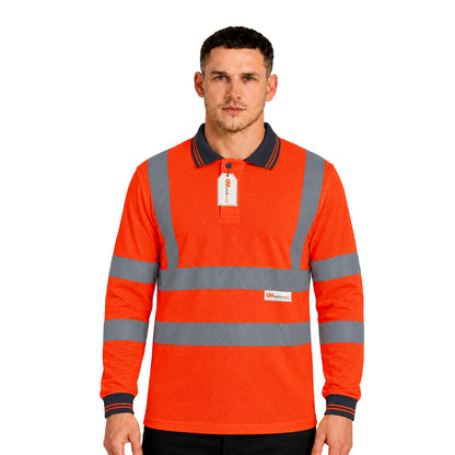 GM Workwear High Visibility Long Sleeve Polo Shirt
