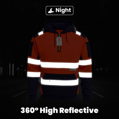 High Visibility Reflective Quarter Zip Hoodie