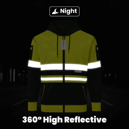 Hi Vis Reflective Hoodie Jacket Zip Up Hoodie