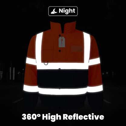Hi Vis Reflective Bomber Jacket Waterproof