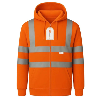 Hi Vis Zip-Up Hoodie – Reflective Safety Work Hoodie