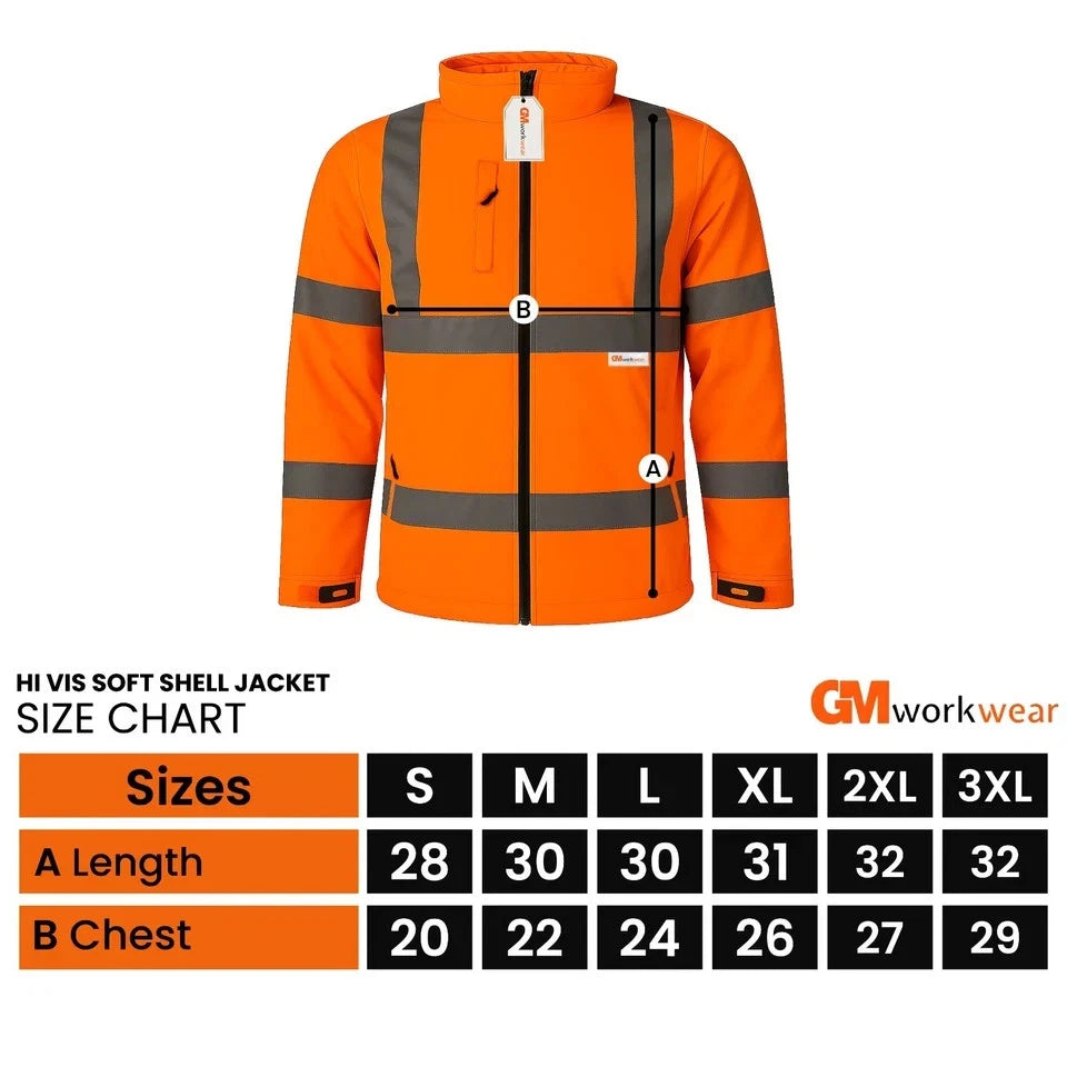 Hi Vis Reflective Soft Shell Jacket Safety Work Jacket