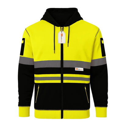 Hi Vis Reflective Hoodie Jacket Zip Up Hoodie