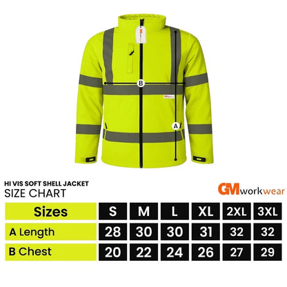 Hi Vis Reflective Soft Shell Jacket Safety Work Jacket