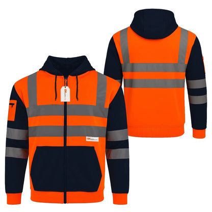 Hi Vis Reflective Hoodie Jacket Zip Up Hoodie