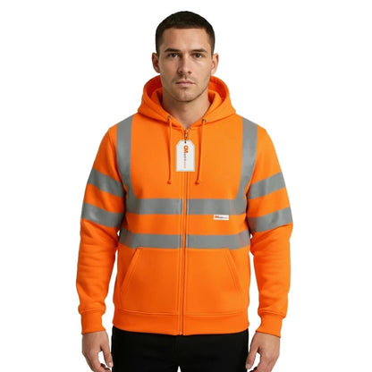 Hi Vis Zip-Up Hoodie – Reflective Safety Work Hoodie