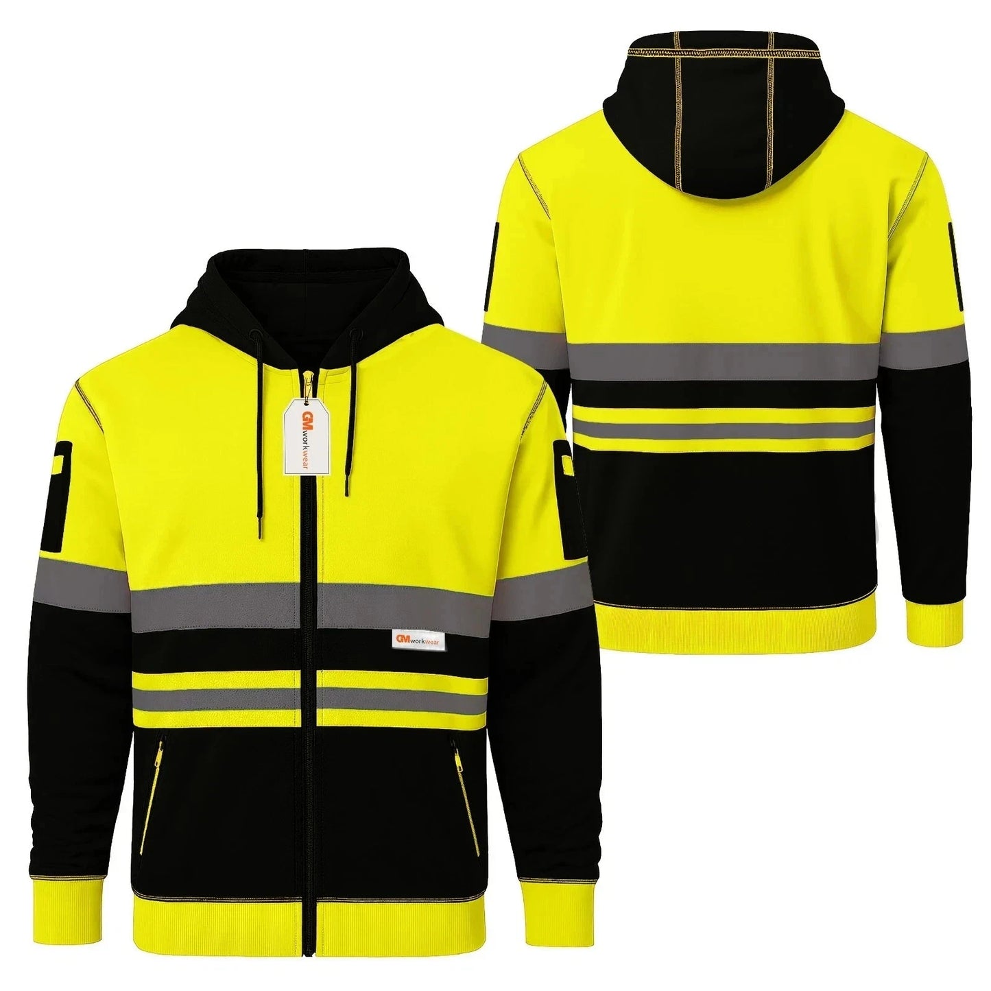 Hi Vis Reflective Hoodie Jacket Zip Up Hoodie