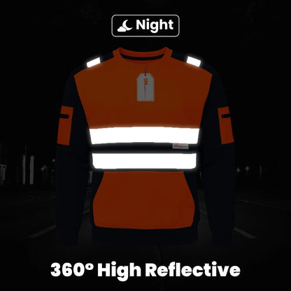 Hi Vis Reflective Sweatshirt 1 Stripe 2 Stripe
