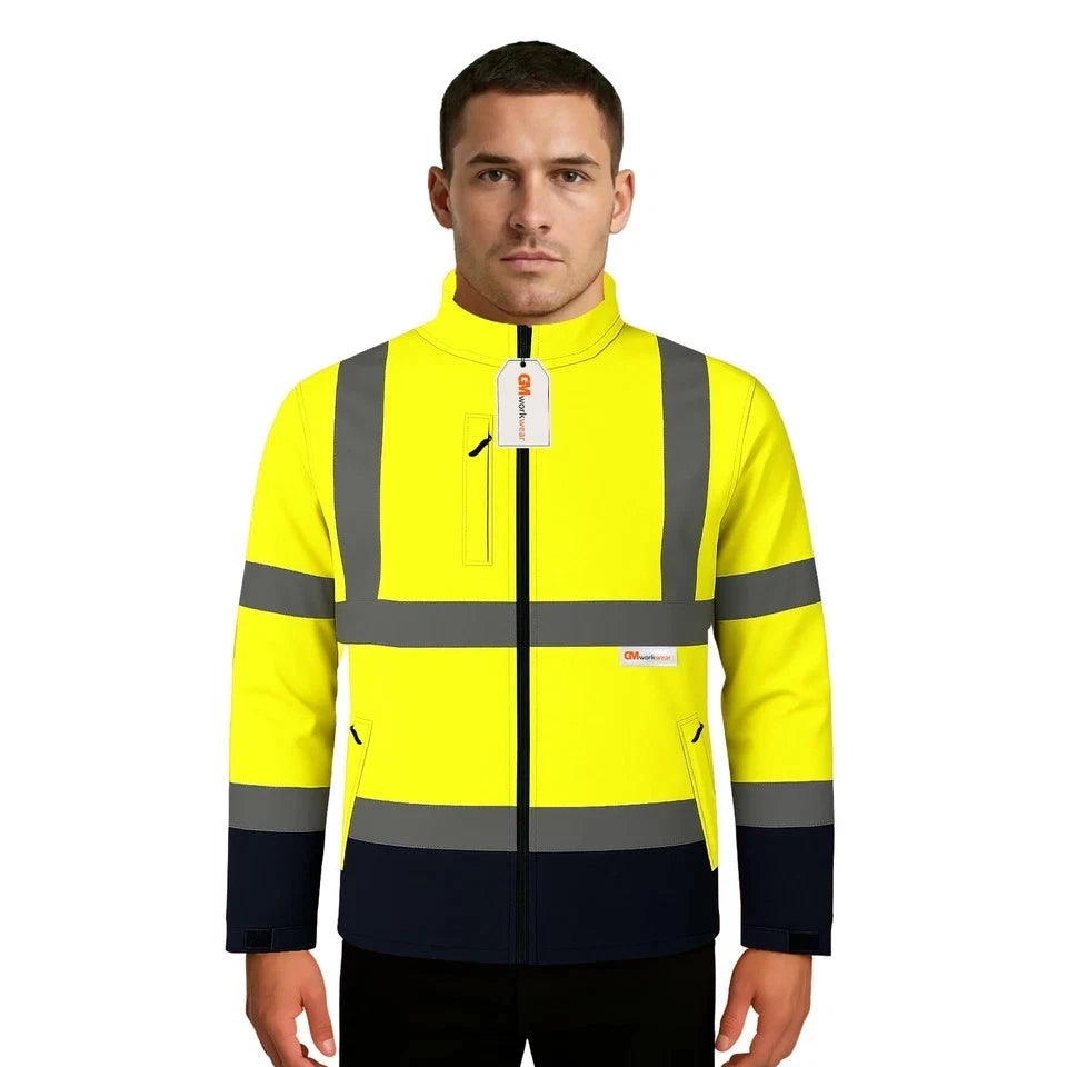 Hi Vis Reflective Soft Shell Jacket Safety Work Jacket