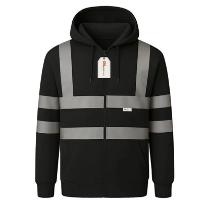 Hi Vis Zip-Up Hoodie – Reflective Safety Work Hoodie