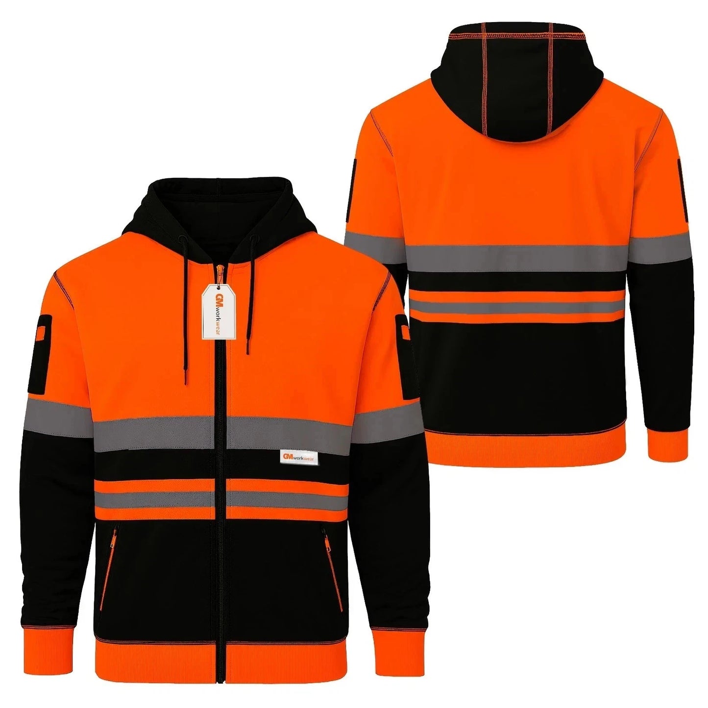 Hi Vis Reflective Hoodie Jacket Zip Up Hoodie