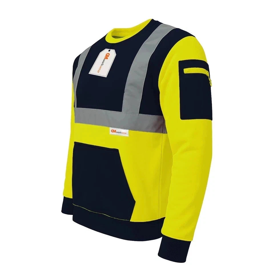 Hi Vis Reflective Sweatshirt 1 Stripe 2 Stripe