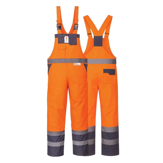 Hi Vis Reflective  Bib and Brace Waterproof Dungarees