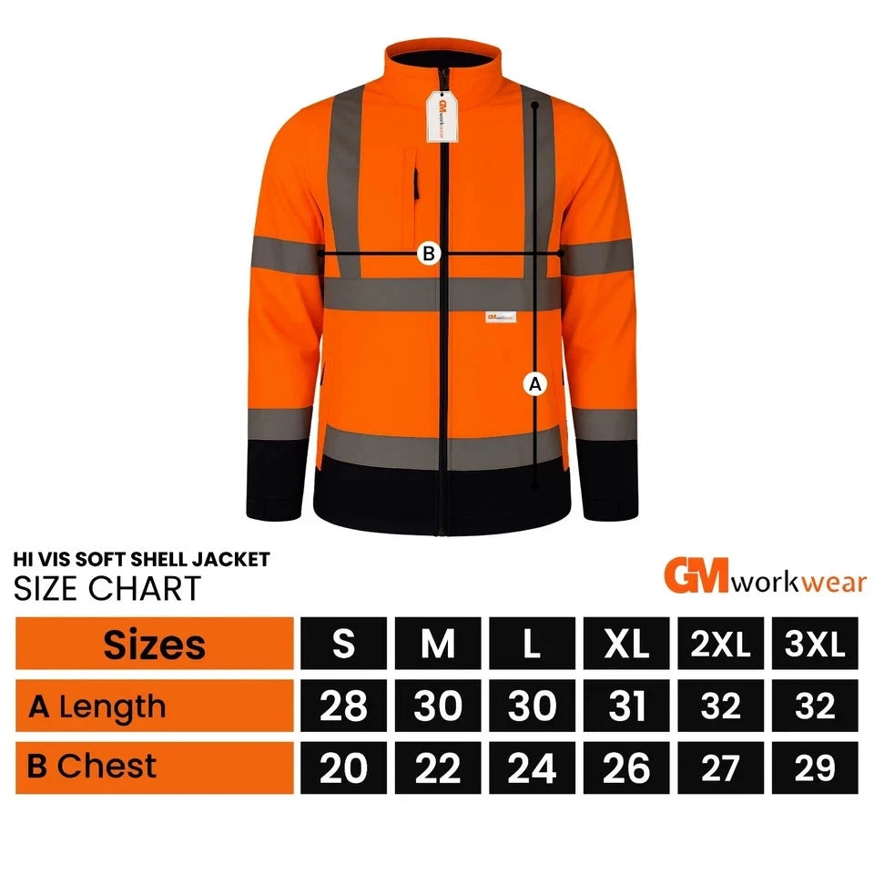 Hi Vis Reflective Soft Shell Jacket Safety Work Jacket
