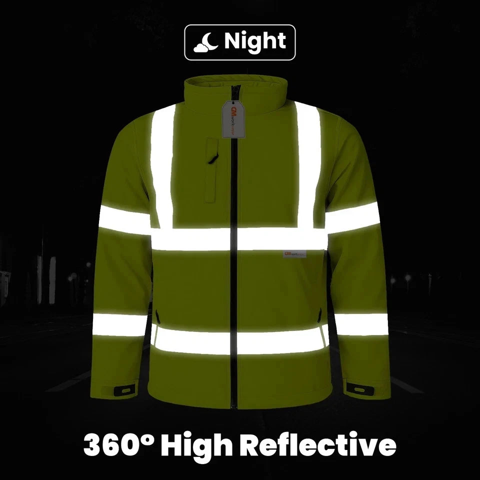 Hi Vis Reflective Soft Shell Jacket Safety Work Jacket