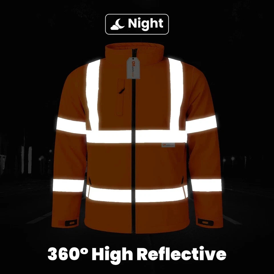 Hi Vis Reflective Soft Shell Jacket Safety Work Jacket