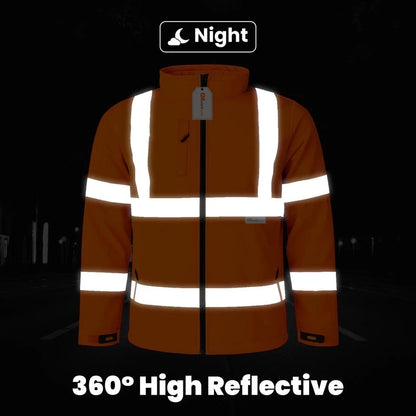 Hi Vis Reflective Soft Shell Jacket Safety Work Jacket