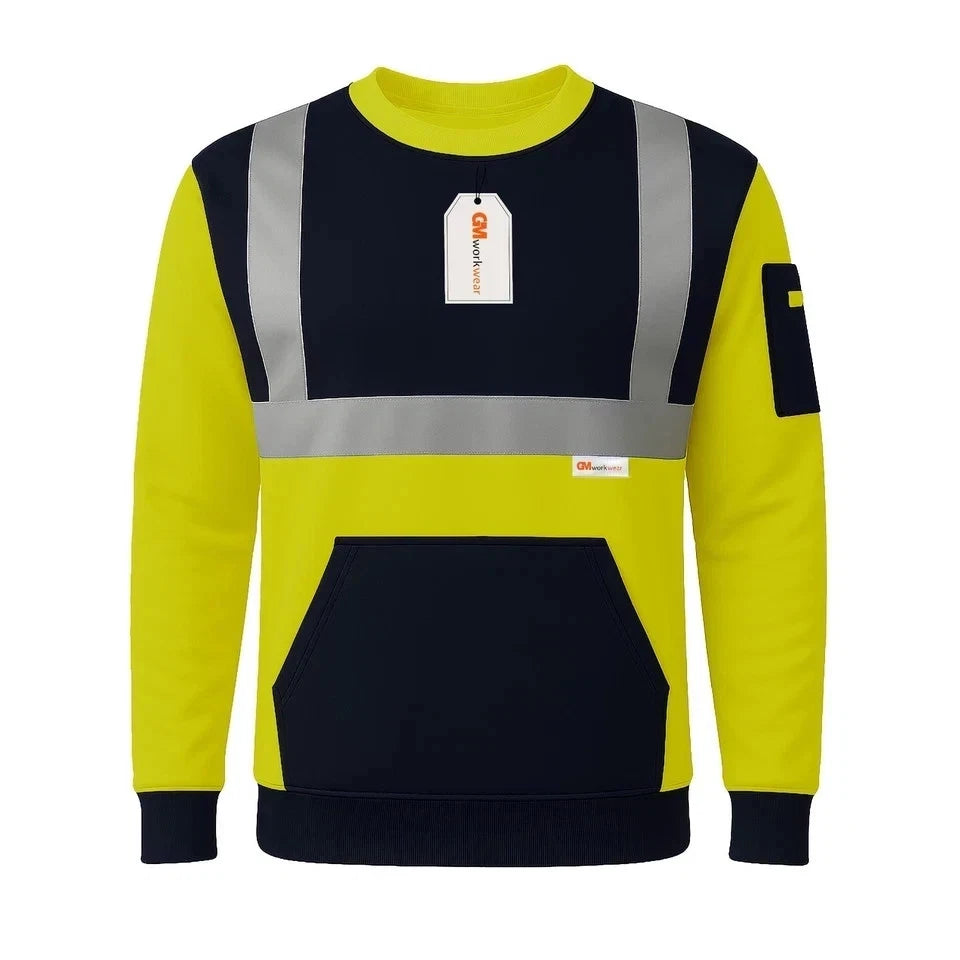 Hi Vis Reflective Sweatshirt 1 Stripe 2 Stripe