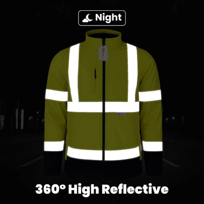 Hi Vis Reflective Soft Shell Jacket Safety Work Jacket