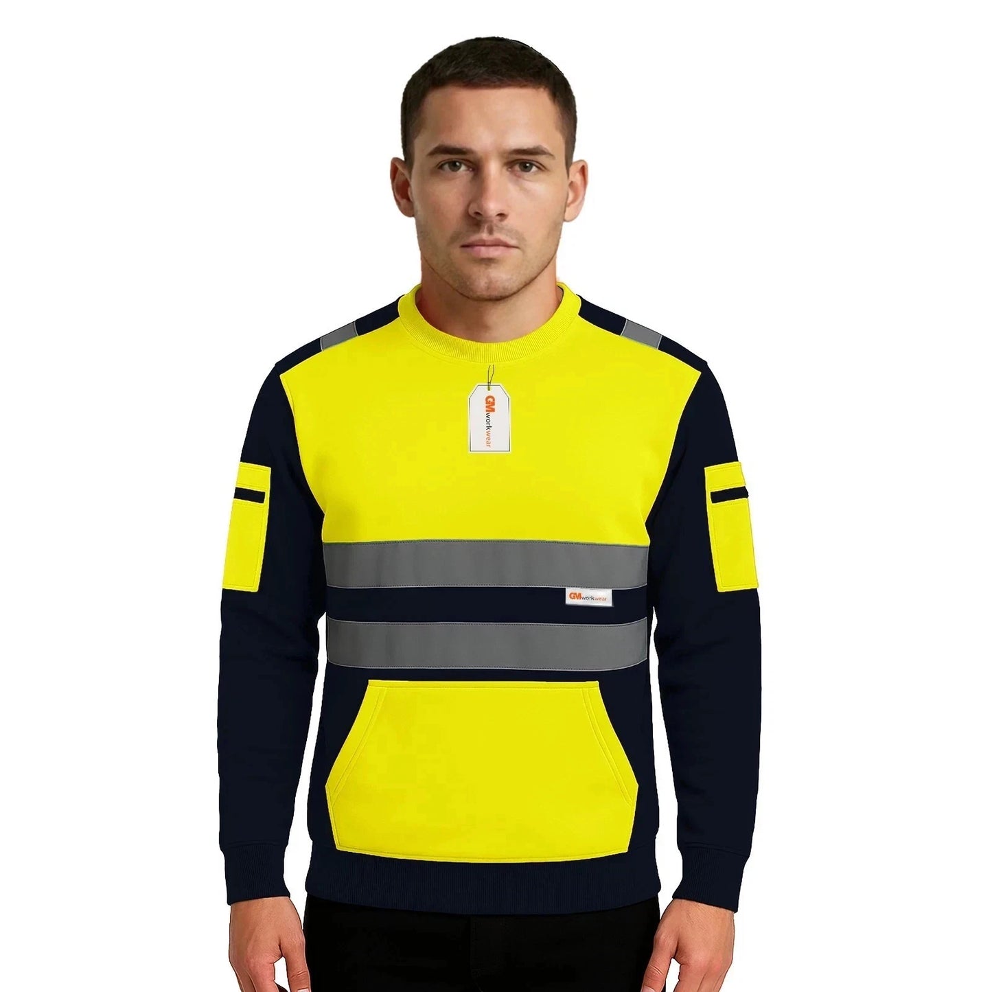 Hi Vis Reflective Sweatshirt 1 Stripe 2 Stripe