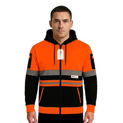 Hi Vis Reflective Hoodie Jacket Zip Up Hoodie