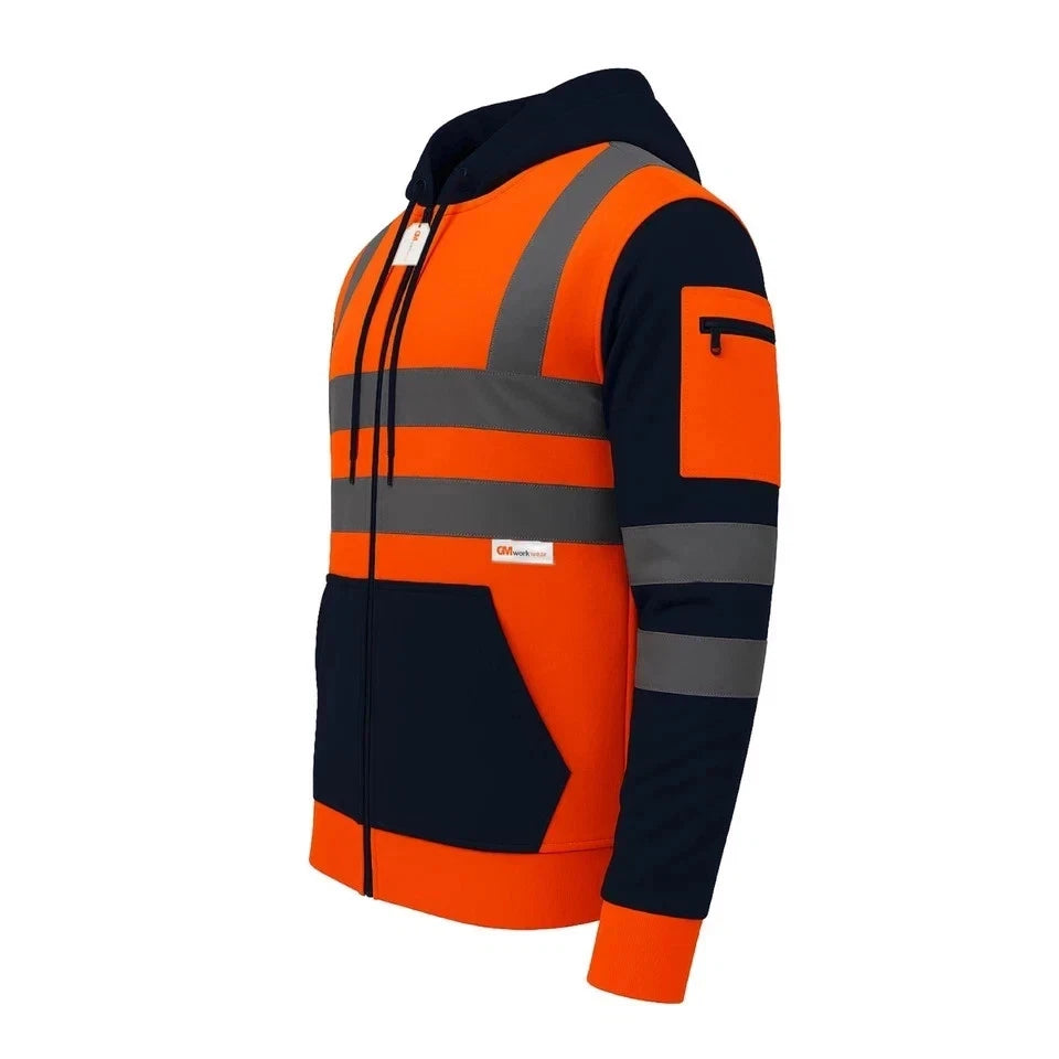 Hi Vis Reflective Hoodie Jacket Zip Up Hoodie