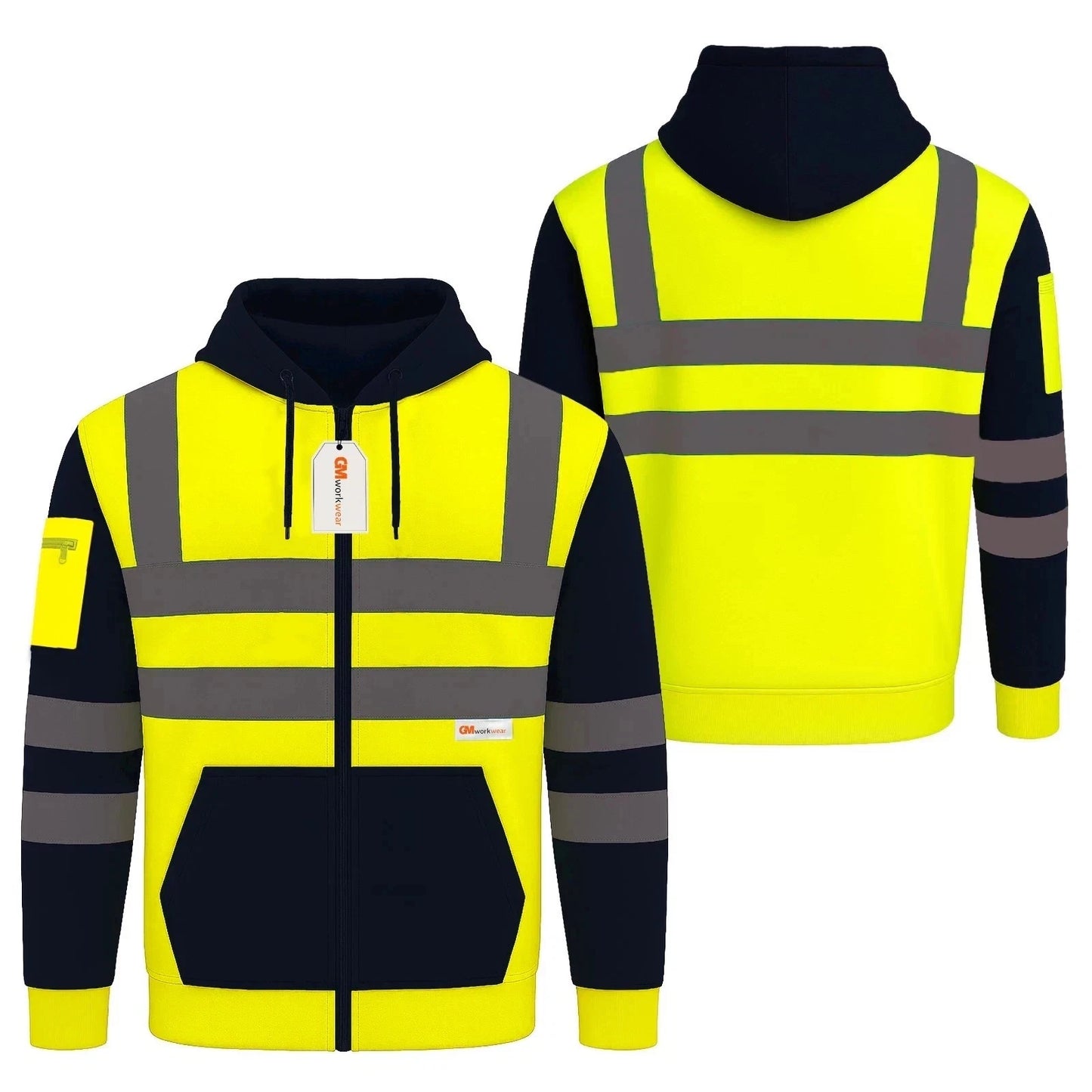 Hi Vis Reflective Hoodie Jacket Zip Up Hoodie