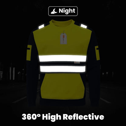 Hi Vis Reflective Sweatshirt 1 Stripe 2 Stripe