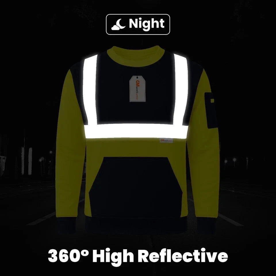 Hi Vis Reflective Sweatshirt 1 Stripe 2 Stripe