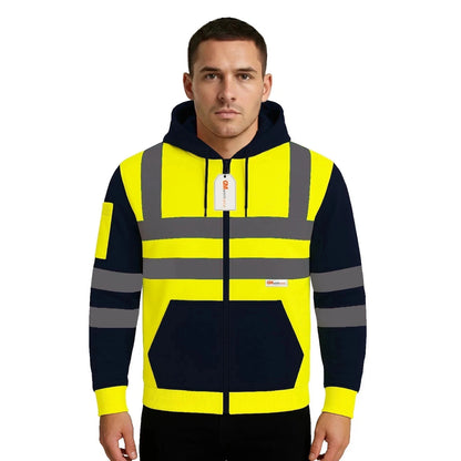 Hi Vis Reflective Hoodie Jacket Zip Up Hoodie