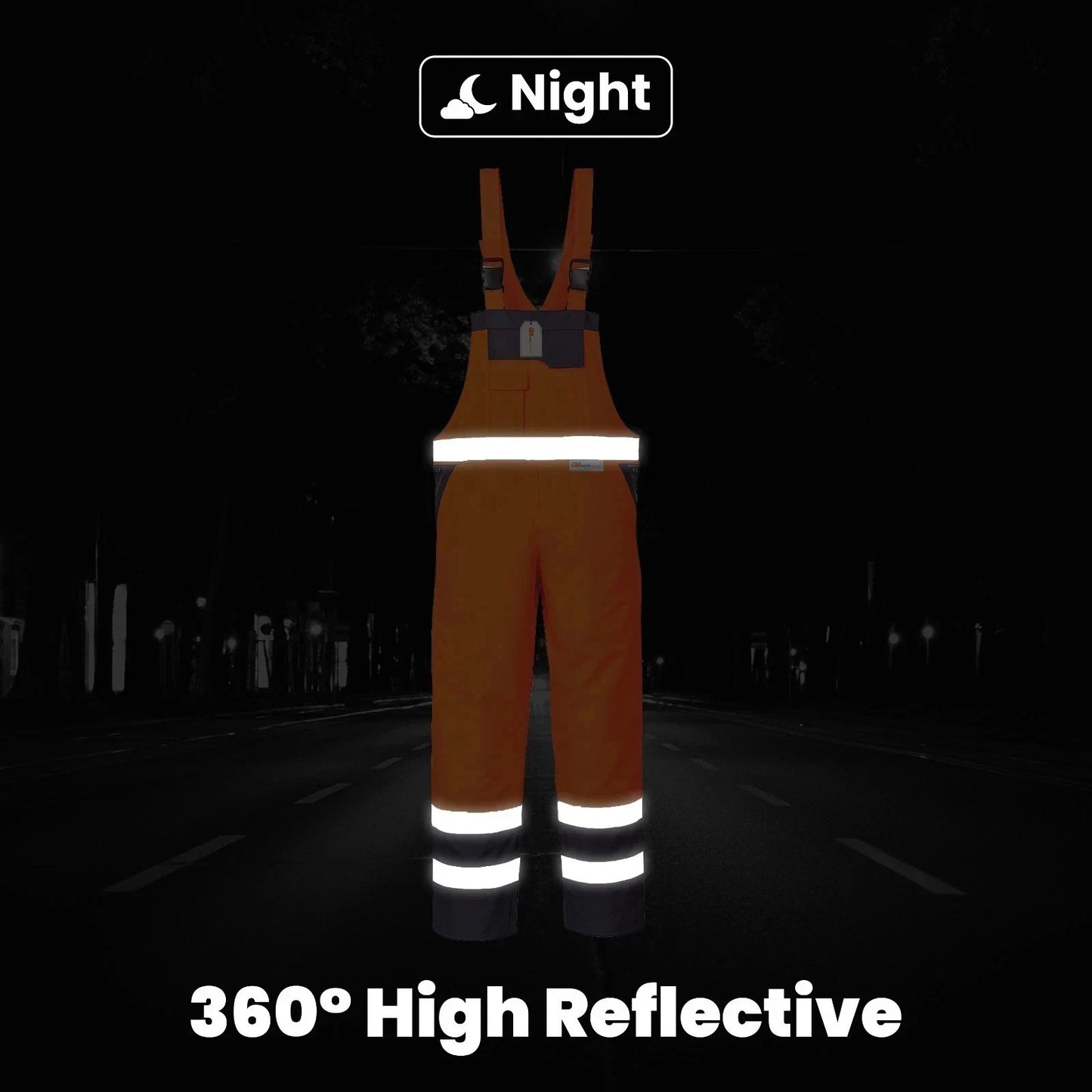 Hi Vis Reflective  Bib and Brace Waterproof Dungarees