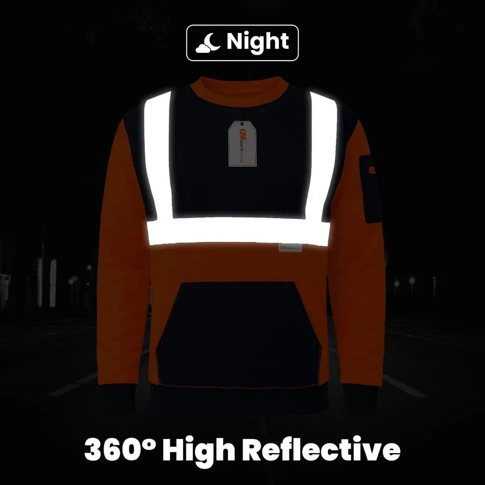 Hi Vis Reflective Sweatshirt 1 Stripe 2 Stripe