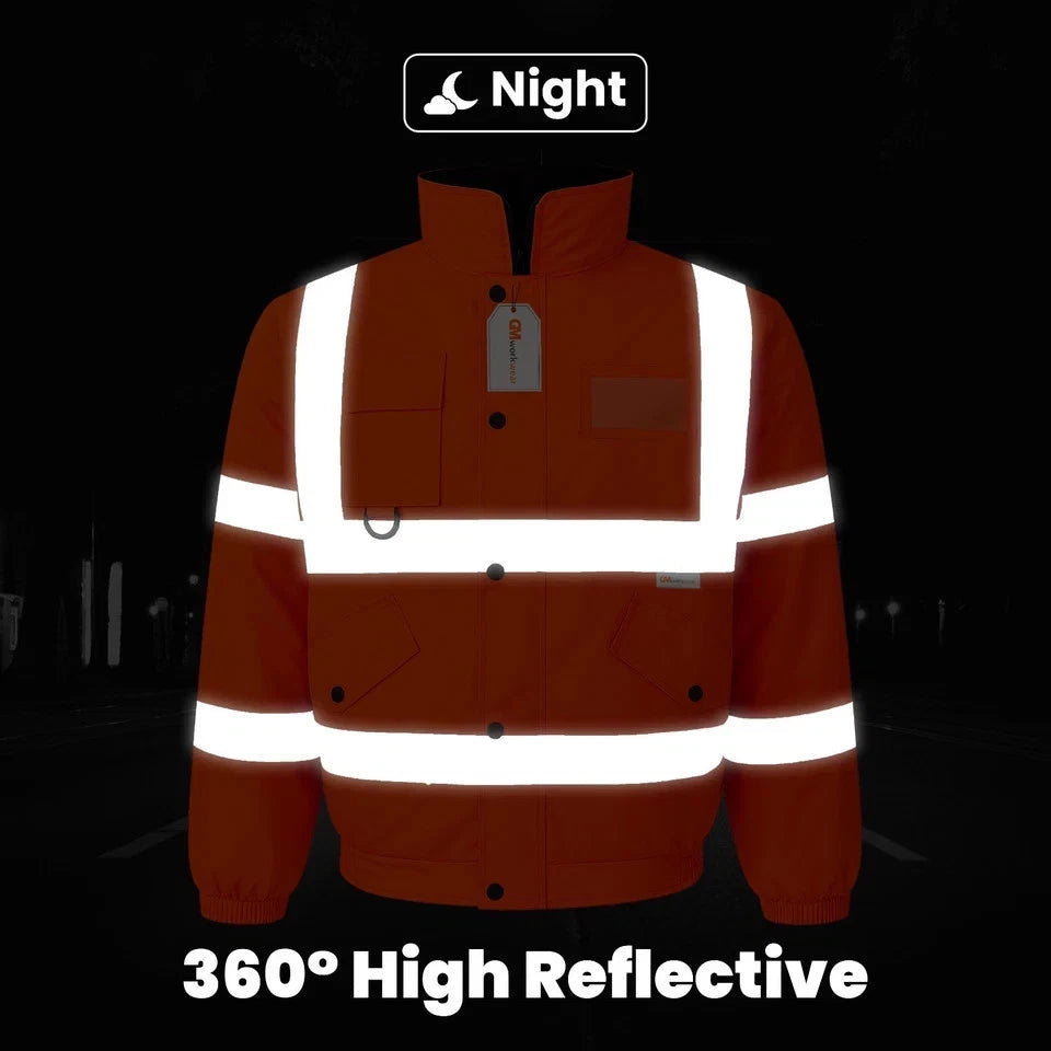 Hi Vis Reflective Bomber Jacket Waterproof