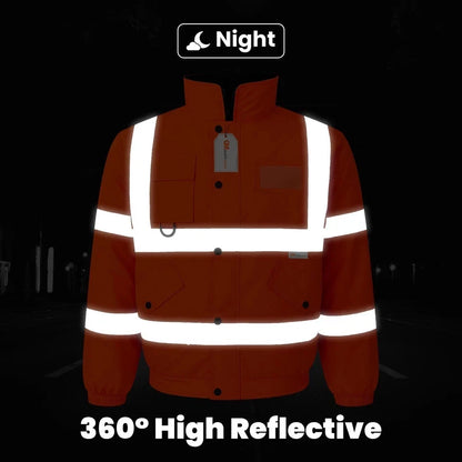 Hi Vis Reflective Bomber Jacket Waterproof
