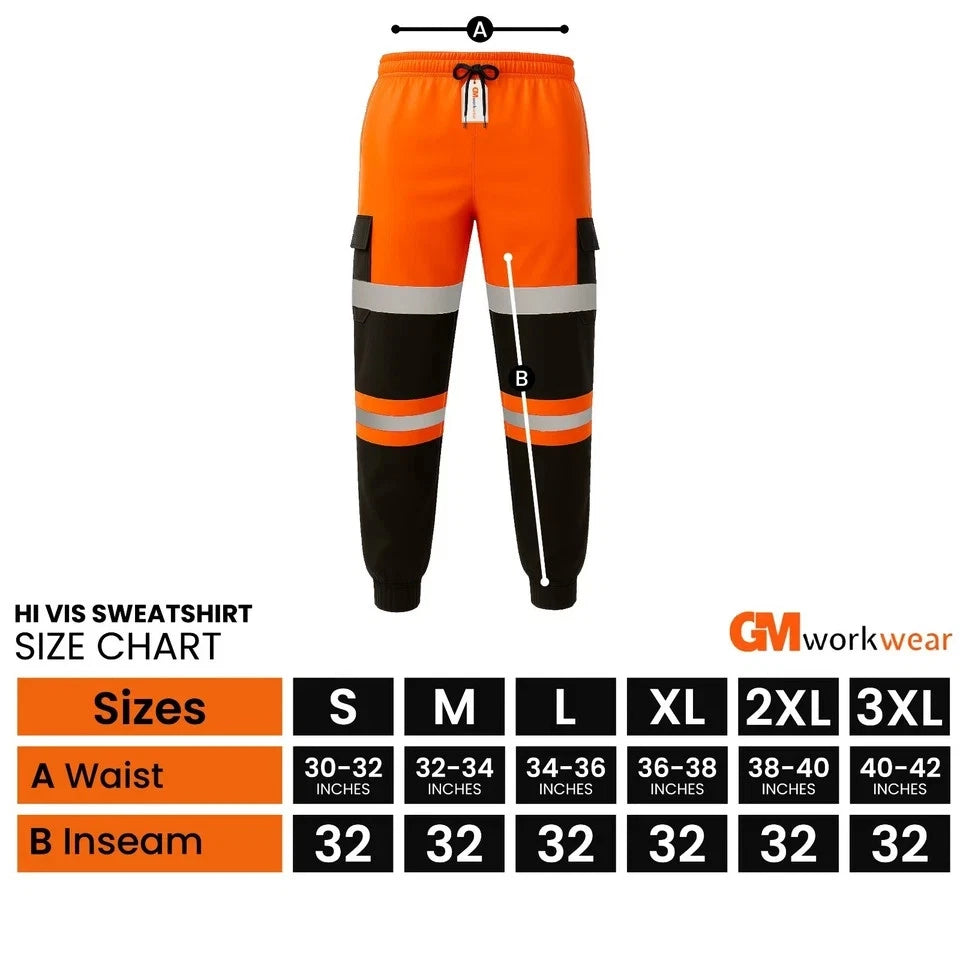 Hi Vis Jogging Bottoms Safety Work Joggers