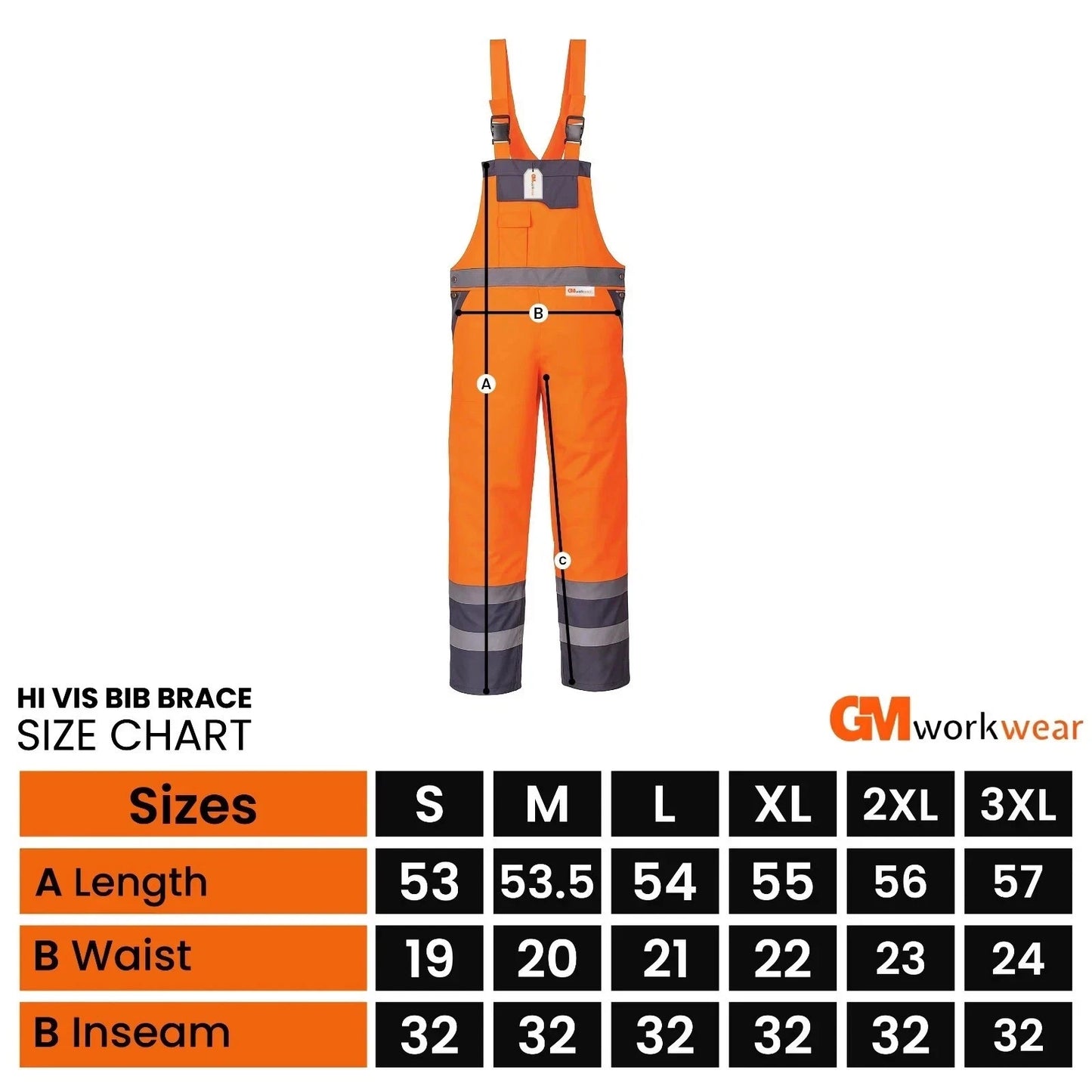 Hi Vis Reflective  Bib and Brace Waterproof Dungarees