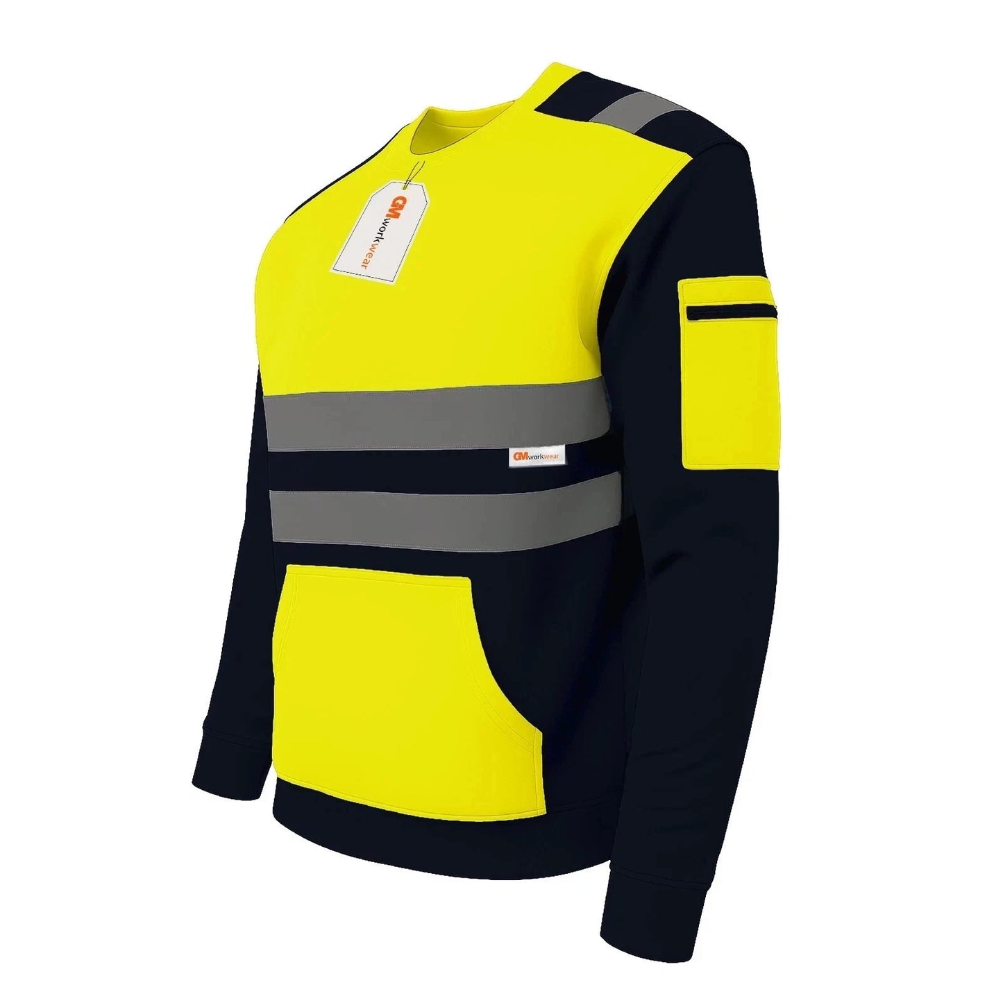 Hi Vis Reflective Sweatshirt 1 Stripe 2 Stripe