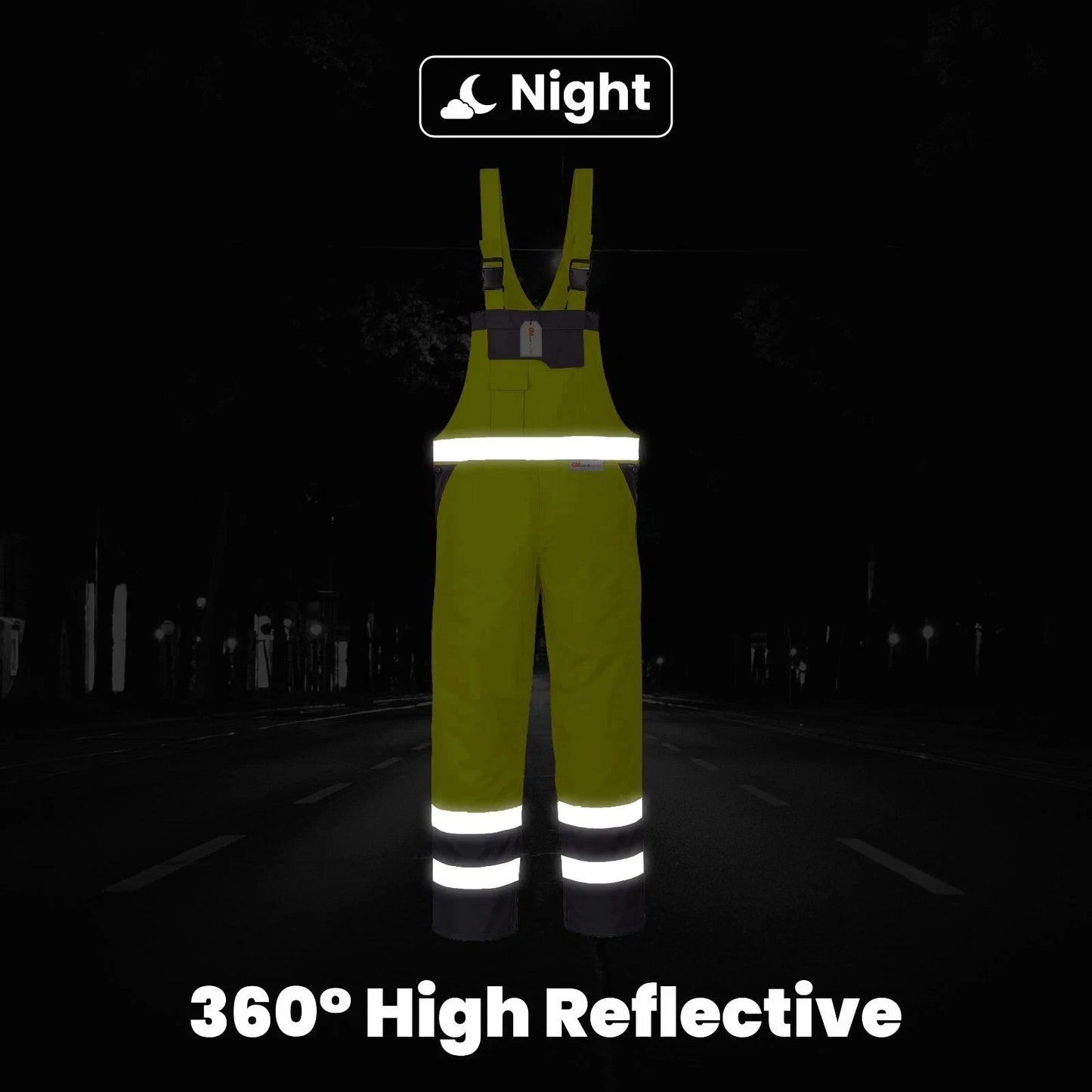Hi Vis Reflective  Bib and Brace Waterproof Dungarees